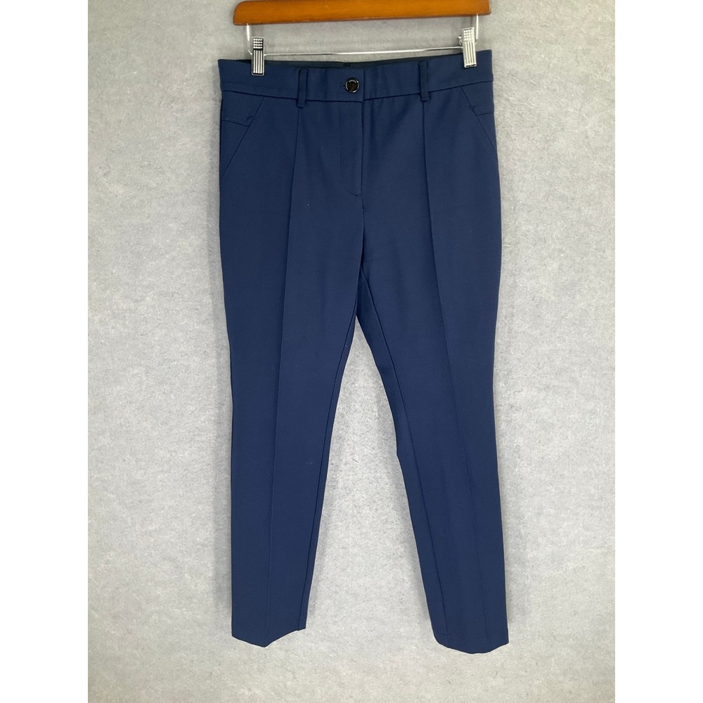 Chico's So Slimming Navy Blue Stretch Pants Sz 0 US S Short Ankle Trousers